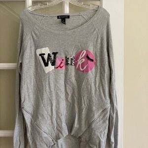International Concepts INC sweater.  Size M. Gray. Perfect for Valentine’s Day.